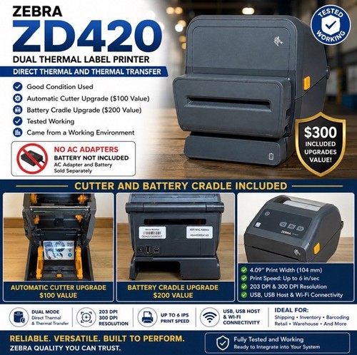 Zebra 420 printer wifi - zd,